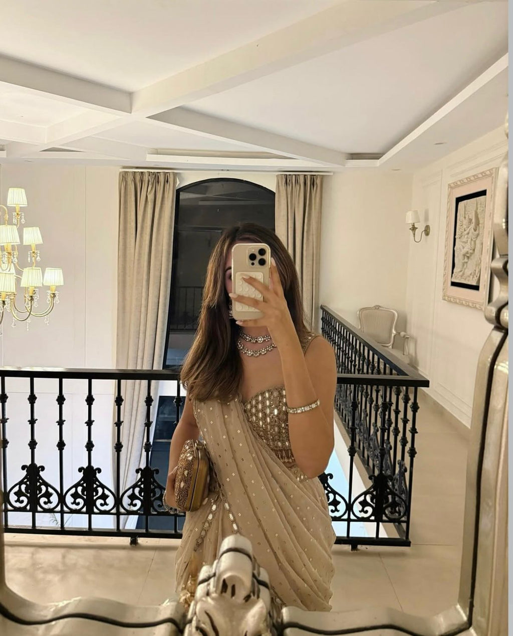 Aaina Ivory Ready To Wear Lehenga Saree