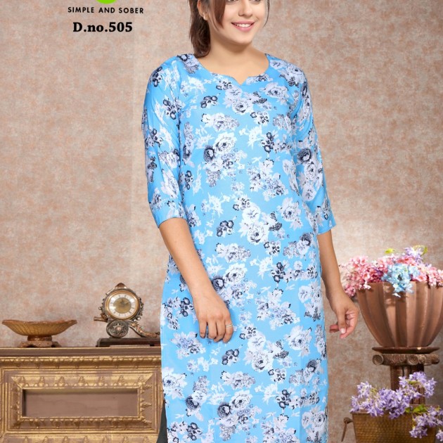 Pink Floral Kurti under 1000